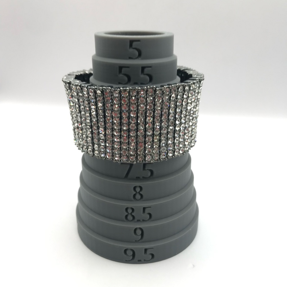 Black with Pave Rhinestones Memory Bracelet - Picture 6 of 8